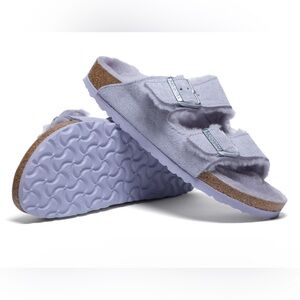 BIRKENSTOCK ARIZONA PURPLE FOG SEARLING SUEDE LEATHER SANDAL SZ 39 CUTE WORN 2xs